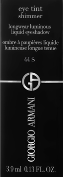 Giorgio Armani Eye Tint Shimmer 44 S, czarne opakowanie płynnego cienia do powiek, widok z przodu.