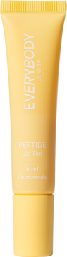Żółta tubka peptydowego balsamu do ust EVERYBODY LONDON Iced Lemonade, widok z przodu.