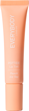 Brzoskwiniowy peptydowy lip tint Everybody London Peach Ice Tea w tubce, widok z przodu.