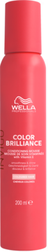 Wella Color Brilliance Mousse, koralowa butelka, widok z przodu, dla włosów farbowanych, pojemność 200 ml.