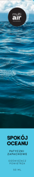 Multi Air Spokój Oceanu, odświeżacz powietrza z patyczkami 50ml. Opakowanie z widokiem oceanu i nieba.