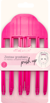 Zestaw 2 różowych grzebieni Ewa Schmitt push up do stylizacji i unoszenia włosów w opakowaniu.
