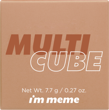 I'm Meme Multi Cube Baked Ginger, brzoskwiniowo-brązowa paleta do makijażu z napisem Multi Cube, widok z góry.