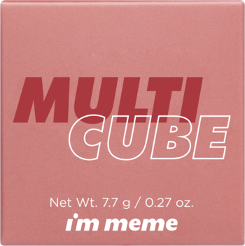 Różowa paleta do twarzy I’m Meme Multi Cube Glam Rose, kompaktowa, z napisami MULTI CUBE i i'm meme, widok z przodu.