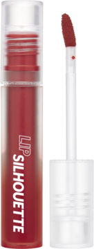 I'm Meme Lip Silhouette Matte Velvet Tint Preppy Brick. Matowy tint w tubce, obok wyjęty aplikator.