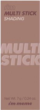 I'm Multi Stick Shading Cool Bronzer w matowym, taupe opakowaniu, widok z przodu, logo i gramatura.