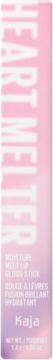 Kaja Heart Melter Moisture Melt Lip Gloss Stick, różowo-fioletowy sztyft, z przodu biały pionowy napis.