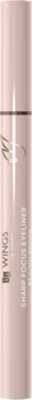 Sharp Focus Eyeliner 03 Cool Brown w błyszczącym, cylindrycznym opakowaniu w odcieniu rose gold, pionowe ujęcie.