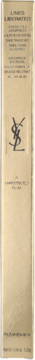 Opakowanie kredki do oczu YSL Lines Liberated Plum, beżowe z czarnym logo, widok z przodu.
