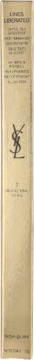 Złote opakowanie kredki do oczu YSL Lines Liberated w odcieniu Blue, pionowy widok z czarnym logo YSL.
