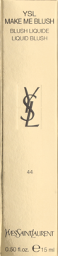 Płynny róż YSL Make Me Blush Liquid Blush 44 w jasnobeżowym pudełku, widok z przodu, 15ml.