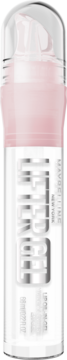 Maybelline New York Lifter Gel, różowy olejek do ust w żelu, srebrna tubka z przezroczystą zatyczką, z przodu.