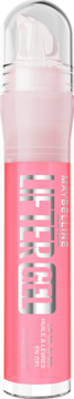 Maybelline Lifter Gel, nawilżający błyszczyk do ust w różowym odcieniu Pure, z kwasem hialuronowym, pionowe ujęcie.