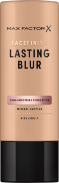 Max Factor Facefinity Lasting Blur Skin-Smoothing Foundation Nude Vanilla, butelka, widok z przodu.