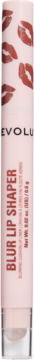 Peptydowa konturówka Revolution Blur Lip Shaper, jasnoróżowa tubka z czerwonymi ustami, widok z przodu.