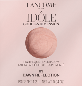 Lancôme Idôle Goddess Dimension cień do powiek 01 Dawn Reflection. Różowy, kopułkowy cień w kartoniku.
