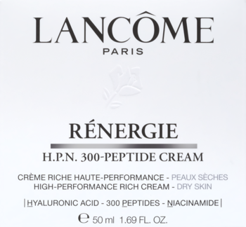 Lancôme Rénergie H.P.N. 300-Peptide Cream dla suchej skóry, białe pudełko. Z kwasem hialuronowym i niacynamidem.