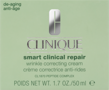 Zielone pudełko Clinique Smart Clinical Repair kremu przeciw zmarszczkom de-aging 50ml, widok z przodu.