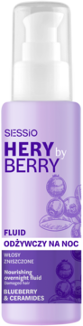 Liliowy fluid Sessio HERY by BERRY z borówkami i ceramidami, odżywczy na noc do włosów zniszczonych.