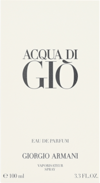 Giorgio Armani Acqua Di Giò męska woda perfumowana, beżowe pudełko Eau de Parfum, widok z przodu.