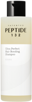 Opatentowany szampon COSRX Peptide 132 Ultra Perfect Hair Bonding w kremowej butelce, widok przód.