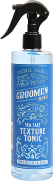 GROOMEN AQUA Sea Salt Texture Tonic, spray z solą morską i algami, nadający włosom objętość i matowe wykończenie.