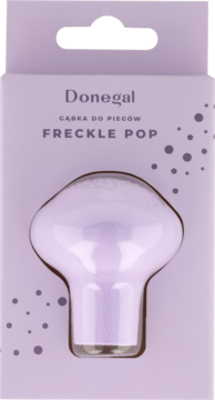 Stempel do piegów Donegal Freckle Pop w fioletowym pudełku, z białym aplikatorem widocznym przez okienko.