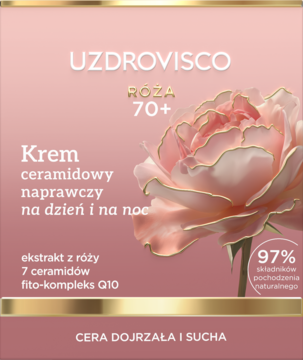 UZDROVISCO RÓŻA 70+ krem ceramidowy naprawczy na dzień i noc, do cery dojrzałej, z różą.