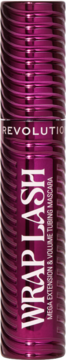 Burgundowy, metaliczny tusz Revolution Wrap Lash Tubing Mascara, karbowana butelka, widok z przodu.