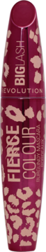 Burgundy Revolution Big Lash Fierce Colour Mascara z beżowym leopard printem i metalicznym połyskiem, widok z przodu.