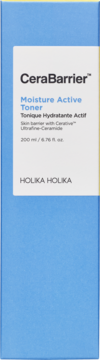 Holika Holika CeraBarrier Moisture Active Toner, 200ml, niebieskie pudełko, widok z przodu.