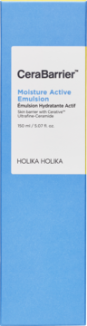 Holika Holika CeraBarrier Moisture Active Emulsion 150ml, niebieskie opakowanie, widok z przodu, wzmacnia barierę skóry.