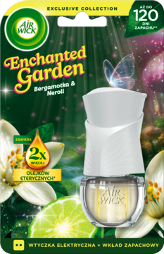 Air Wick Enchanted Garden Bergamotka & Neroli wtyczka elektryczna, zapach z olejkami eterycznymi, 120 dni.