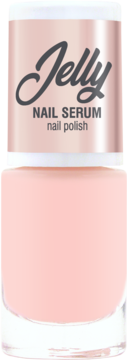 Bladoróżowy lakier do paznokci Jelly Nail Serum, w butelce, widok z przodu. Półtransparentna formuła serum.