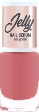 Jelly Nail Serum, różowy lakier do paznokci, półtransparentna formuła, w butelce z jasnoróżową nakrętką.