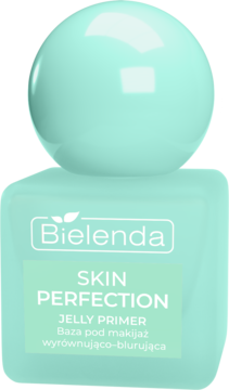 Bielenda Skin Perfection Jelly Primer, miętowa żelowa baza pod makijaż wyrównująco-blurująca, widok z przodu.