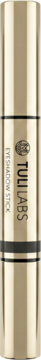 Metallic gold TULLABS eyeshadow stick, straight-on view, with black brand name and product text.