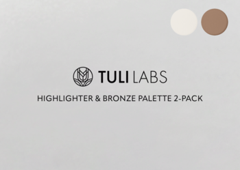 TULI LABS paleta do konturowania 2-pack (rozświetlacz i bronzer), próbki: beż, brąz.