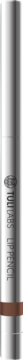 Tuli Labs Lipliner shine 06, metaliczna kredka do ust z efektem glow, widok z boku, brązowa obwódka.