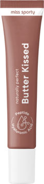 Miss Sporty Naturally Perfect Butter Kissed balsam do ust w brązowej tubce, z peptydami i kwasem hialuronowym.