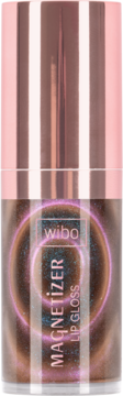 Wibo Magnetizer Lip Gloss z miedzianą zakrętką, brokatowy, intensywny połysk, fioletowa poświata.