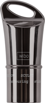 Bronzer w sticku Wibo Glow Sculpt, metaliczny srebrny, z pętelkowym uchwytem na górze, widok z przodu.