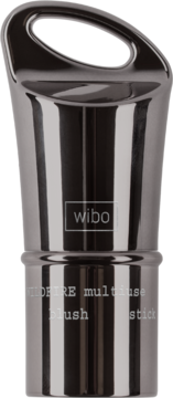 Wibo BIOFIRE multiuse blush stick, metaliczny róż w sztyfcie do policzków i ust, z pętlą u góry.