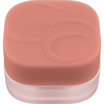 Catrice Rose Soufflé róż, matowy różany nude w kwadratowym słoiczku z logo, widok z góry.