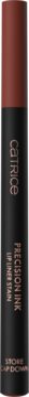 Cylindryczny brązowo-czerwony lip crayon Precision Mineral Enriched Lipstone z czarnym korpusem, widok z przodu.