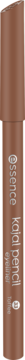 Kredka do oczu essence 33 Toffee w ciepłym odcieniu brązu z czerwonymi podtonami, widok z przodu, pionowo.