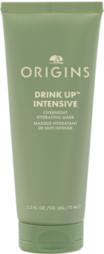 Origins Drink Up Intensive Hydrating Mask, sage zielona tubka 75ml, widok z przodu, jasne napisy.