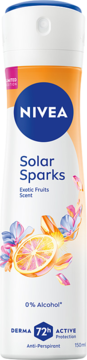 NIVEA Solar Sparks ,antyperspirant w sprayu dla kobiet, 72h, Exotic Fruits,przód