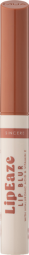 Nude-brązowa pomadka LipEAZE Lip Blur w cylindrycznym opakowaniu, widok z przodu, z efektem rozmycia.