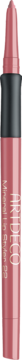ARTDECO Mineral Lip Styler, kredka do ust w kolorze pudrowego różu, z czarnym pasem, widok pionowy z wysuniętą końcówką.